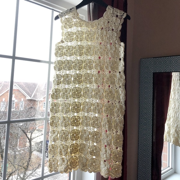 Vintage 1970’s Handmade crochet flower dress EUC - Picture 1 of 9